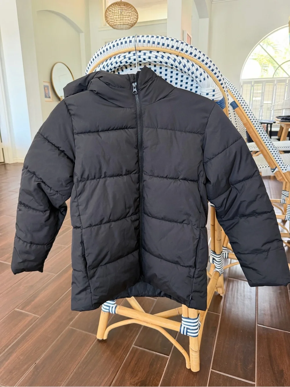 GAP Kids Black ColdControl Max Hooded Puffer Jacket Coat Size L (10)